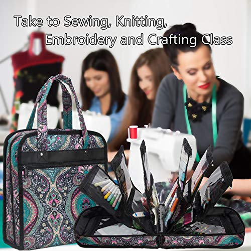PACMAXI Sewing Accessories Storage Bag, Knitting, Craft Tools - color: paisley