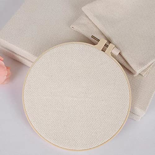 Punch Needle Fabric -6 Pcs Linen Needlework Fabric Needle Embroidery Cloth for DIY Art Craft Handwork - size: 8 by 8-inch