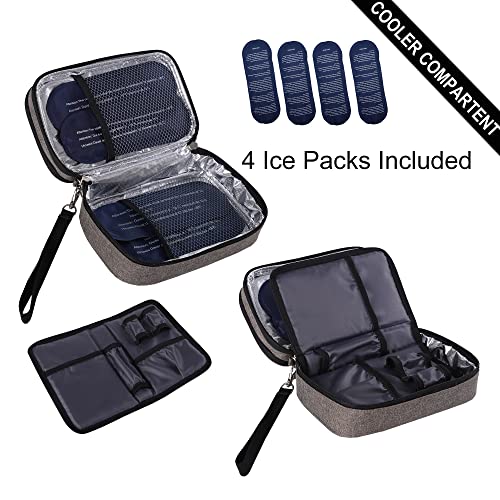 apollo walker Insulin Cooler Travel Case with Ice Packs and Insulation - color: Gray, size: Medium