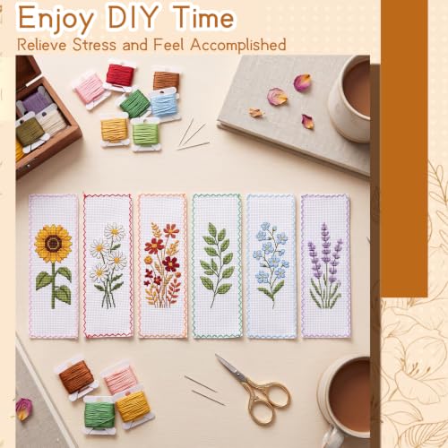 Fuyoooo 50 Pcs Blank Cross Stitch Bookmarks, Multicolor Embroidery Edge - color: Multicolor, style: Embroidery Edge