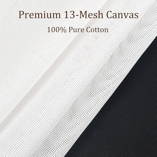 Zplontya 19"X28" Needlepoint Canvas 13 Mesh Blank White Cross Stitch Fabric