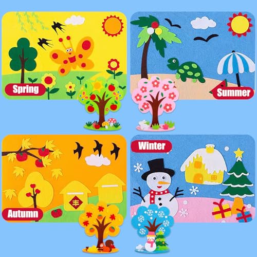 60 PCS Felt Fabric Sheets Craft Kit, Thick Nonwoven Felt, for Crafts