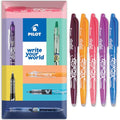 PILOT Frixion Heat/Friction Erasable Rollerball Pen FR7 - Medium Line 0.7mm Tip Nib - Pack of 5 in Envelope Gift Packaging - Wine Red, Coral Pink, Apricot Orange, Purple & Sky Blue