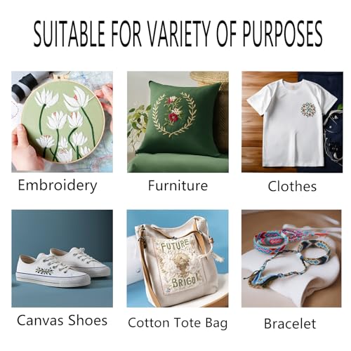 24 Skeins Embroidery Cotton Floss is 100% Egyptian Long Fiber Cotton of 8.75yds Each Cotton Cross Stitch Thread for Hand Embroidery DIY Creation and Friendship Bracelet String. (24, Black) - color: Black