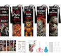 VIGEGU 5 Pcs Horror Stamped Cross Stitch Bookmark Kits for Adults Beginners - color: Halloween Cross-Stitch Bookmark2026 - 1