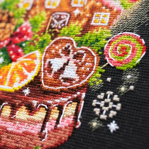 Wizardi Counted Cross-Stitch Kit Christmas Sweets 540-673 Magic Needle. Beginner Cross Stitch Kits for Kids and Adults - color: Christmas Sweets