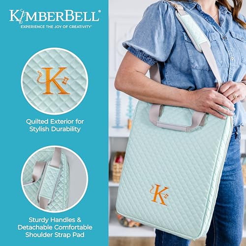 Kimberbell Tool Tote - Embroidery Bag for Quilting Supplies, Embroidery Organizer for Clear Blue Tiles, Orange Pop Rulers, and Sewing Supplies, Chic Craft Travel Bag, Craft Bag for Embroidery - size: Large Tool Tote