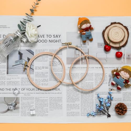 Mormchlots 2Pcs 5 Inch Wood Embroidery Hoops - size: 5 inch