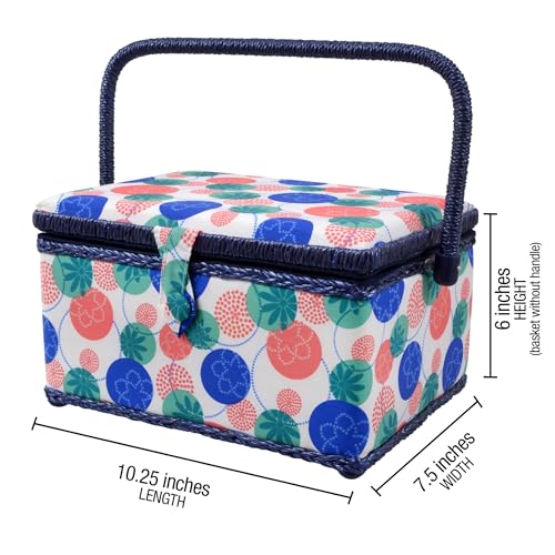 SINGER 07230 Sewing Basket with Sewing Kit, Needles, Thread, Pins, Scissors, and Notions, Florence, - color: Florence