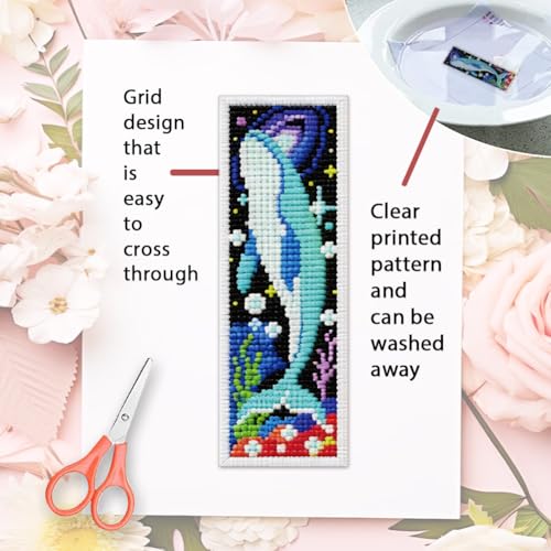 ORIGACH 6 Set Cosmic Ocean Cross Stitch Bookmark Kit for Beginner - style: Cosmic Ocean