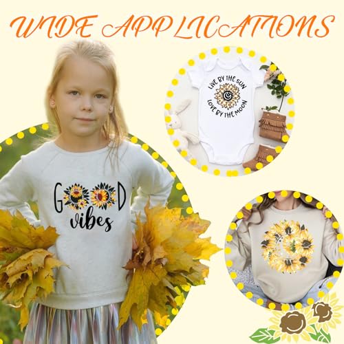 Tintnut Sunflower Heat Transfer Vinyl,10 Sheets 12×10in Iron on Vinyl - color: Sunflower sheets