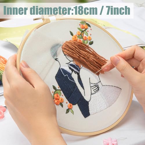 LX LERMX Embroidery Kits for Beginners, Adult Starter Cross Stitch Kit Needlepoint Complete DIY Kit with Unique Patterns, Hoop, Colorful Threads, Tools, Step by Step Instructions & Video Tutorial - color: Pattern 5 - 3PCS