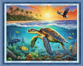 Dooxvey Cross Stitch Kit for Adult Beginners - 11CT Underwater Turtle Pattern, 16x20 inch - color: Artpattern02