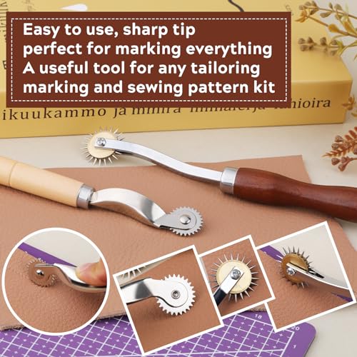 JNENERY 4PCS Tracing Wheel, Stainless Steel Stitch Marking Spacer
