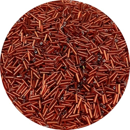 90g Glass Bugle Beads 7x2mm Embroidery Tube Glass Spacer Bulk Small Craft Long Beads for Necklaces Bracelets Earrings DIY Jewelry Making(Red) - color: Red