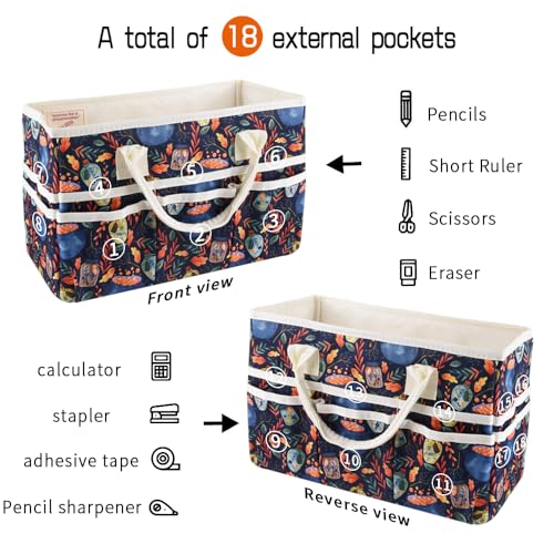 Craft Organizer Tote Bag with Multiple Pockets,Scrapbooking Art Storage - color: Black Magic