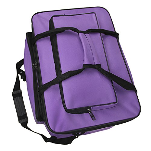 Starsouce Large Capacity Art Supply Organizer Tote Bag – Padded Craft Storage with Adjustable Shoulder Strap, Foldable Travel Caddy for Brushes, Markers, Sketchbook, Watercolor Palette & More - color: Purple