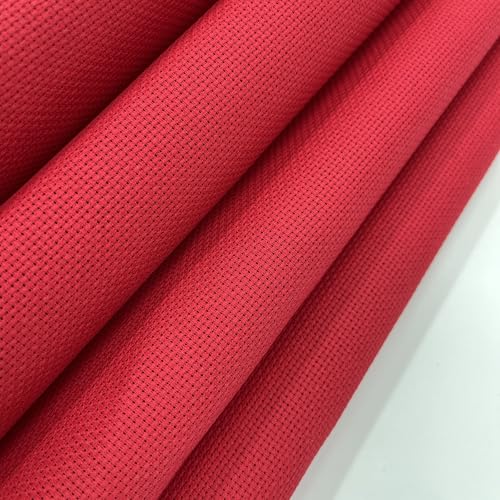 Aida Cloth 14 Count Cross Stitch Fabric Cross Stitch Aida Cloth for Embroidery and Needlework (red, 30 * 39inch) - color: Red