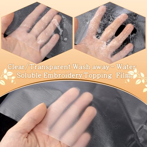 Peryiter Water Soluble Embroidery Stabilizer 12"x100 Yd, 25μM Clear Topping - size: 12"x100 yd, style: Water‑soluble