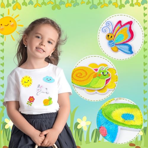 AUGSUN 36Pcs Spring Iron on Patches Garden Embroidered Sew Applique - style: Spring