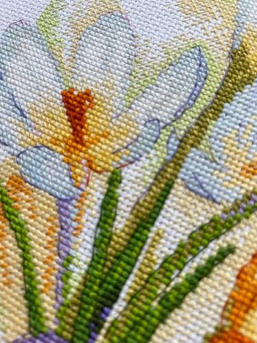 RIOLIS 2190 Spring Glow. Crocuses Counted Cross Stitch Kit 8.25 x 11.75 in - style: Spring Glow. Crocuses 2190