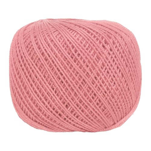 MECCANIXITY Crochet Thread Pearl Cotton Size 3 Dark Pink 164 Yards for Crocheting Tatting Knitting Embroidery Sewing - color: Dark Pink