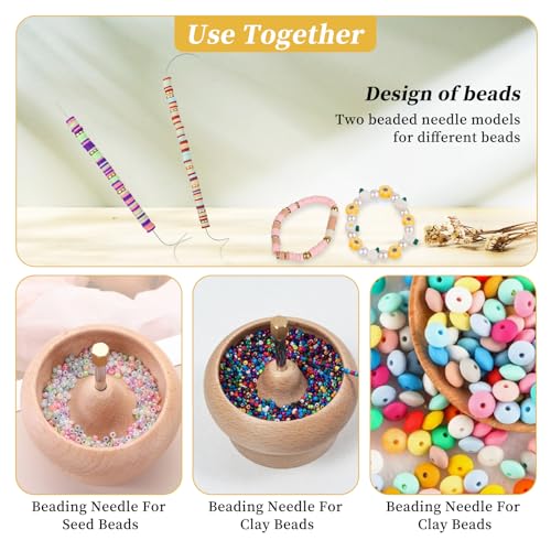 4Pcs Bead Spinner Needles Big Eye Beading Needles Stainless Bead Needle,Bead Needles for Jewelry Making Bracelet Necklace Jewelry Making (Needle) - size: 4pcs