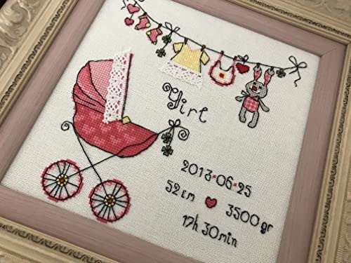 RIOLIS 1417 It's a Girl! Counted Cross Stitch Kit 7.87 x 7.87 in - style: It's a Girl! 1417