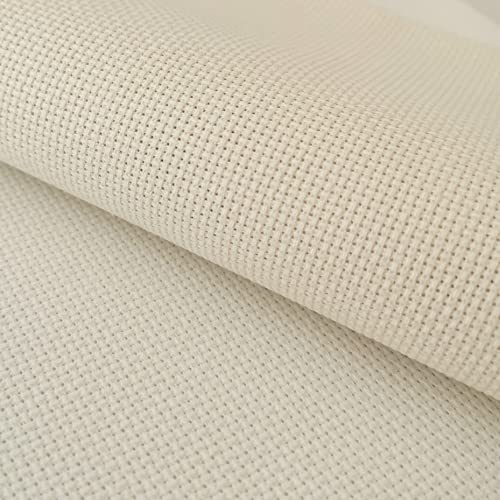 KCS 4/6 pc of 12" x 18" 18CT Counted Cotton Aida Cloth Cross Stitch Fabric (4 pc, Antique White) - color: Antique White, size: 4 pc
