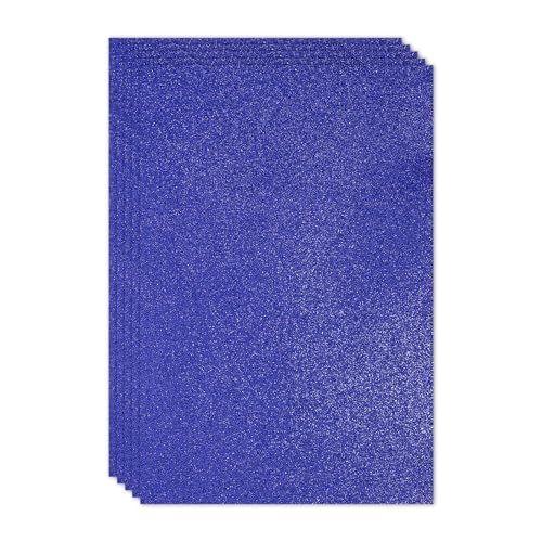 PATIKIL Dark Blue Shiny EVA Glitter Foam Sheet 11.8 x 7.9 Inch 2mm Thick Sparkle EVA Glitter Felt for Crafts DIY Project, 5 Pcs - color: Dark Blue