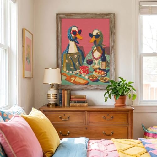 WUSARPLY Party Duck Stamped Cross Stitch Kits for Beginners Adults - color: J178