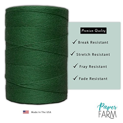 100% Cotton Loom Warp Thread (Green), 8/4 Warp Yarn (800 Yards), Perfect for Weaving: Carpet, Tapestry, Rug, Blanket or Pattern - Warping Thread for Any Loom - color: Green