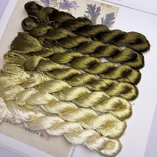 100% Mulberry Silk Embroidery Thread 7 Colors 110m Each (18) - color: 18