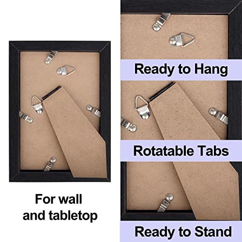 TOFOREVO 4x6 Picture Frames Set of 4, Black - color: Black Wood Grain, size: 4x6