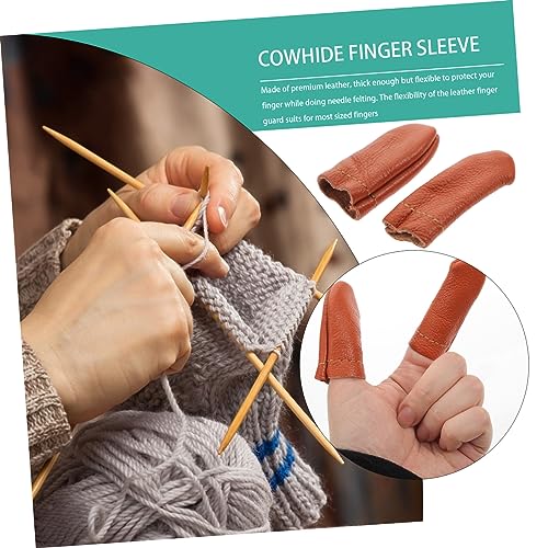 10 Pairs Leather Nail Tools Needle Felting Protectors Wood Carving Gloves Knitting Thimble Kits for Sewing Leather