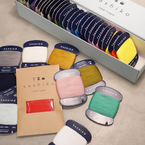 DARUMA Sashiko Thread Card Rolls Set of 3 (43.7 Yards x3) - Sewing & Embroidery, Includes Instruction Manual and Gift Packaging (Thin, White) - color: White, style: Thin