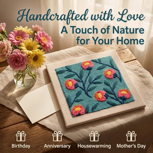 Embroidery Punch Needle kit Frame, Embroidery Starter Kits for Beginner,Punch Needle Fabric with Pattern,Threader, Yarns,Embroidery Hoops & Rug Punch(Lake Blue) - color: Lake blue