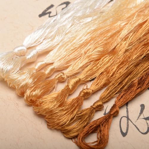 100% Mulberry Silk Embroidery Thread 9 Colors 110m Each (36) - color: 36