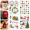 GLOBLELAND 4 Sheets Christmas Winter Water Soluble Embroidery Pattern - color: Christmas Winter