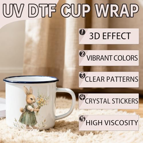 32 PCS Cute Bunny UV DTF Cup Wrap Stickers - style: Cute Bunny