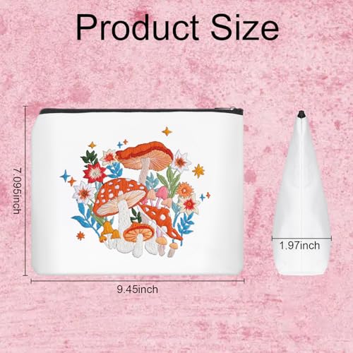 Louise Maelys Embroidery Kit for Beginners, Mushroom Canvas Makeup Bag - color: Mushroom Flower