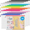 JARLINK A3 Mesh Zipper Pouch, Extra Large Waterproof File Bags, 24 Pcs - style: 24pcs