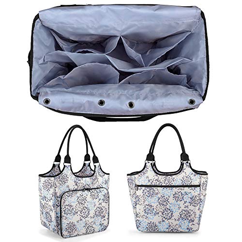 YARWO Crochet & Knitting Tote Bag, Yarn Storage Holder for Hooks & Needles
