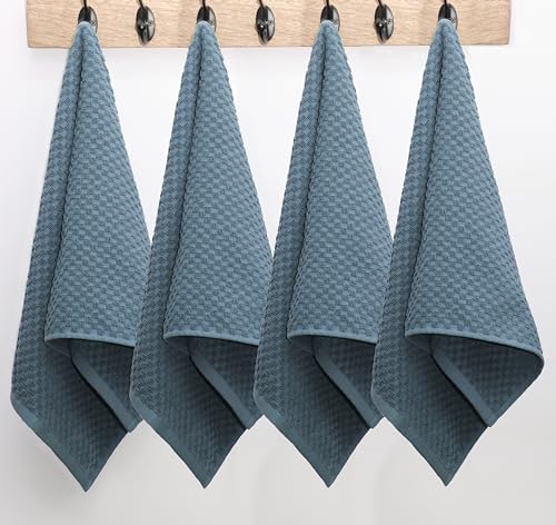 COTTON CRAFT Amazing Kitchen Towels - 8 Pack 100% Cotton Waffle Terry Towel - color: Blue, size: 8 Pack