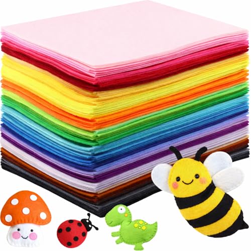 Reginary 120 Pcs 12 x 16 Inch Felt Sheets Bulk for Craft 40 Assorted Color Felt Fabric Squares Stiff Paper for Back to School Festival Holiday DIY Craft Sewing Patchwork - size: 12 x 16 Inch