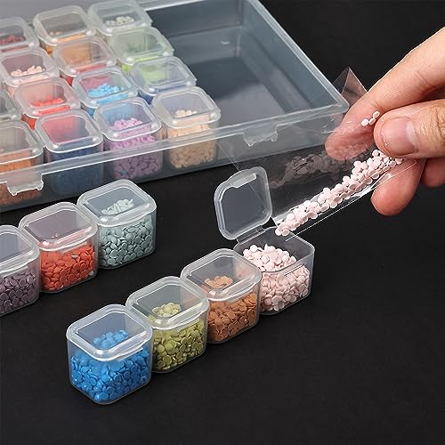Mr. Pen- Bead Storage Containers, 28 Grids, 2 Pack, Grey - color: Clear Grey, size: 2 Pack-56 Pcs(6.8"x4.4"x1")
