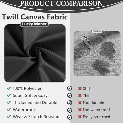 Thick Twill Fabric by The Yard, 58" W 0.75mm Polyester Twill Woven Lining Fabric Soft Excellent Luster Upholstery Fabric for Bags, Cushion, Chair, DIY Projects, 1 Yard Dark Grey - color: Dark Grey, size: Pre Cut - 1 Yard