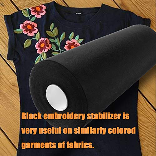 New brothread Black Cut Away Embroidery Stabilizer Backing 12" x 25Yd Roll - color: Black Cut Away