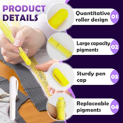 Sewing Chalk for Fabric, Wipeable and Washable Fabric Chalk for Sewing, Etailed Marking on Fabrics, Cottons, Leathers - White - color: White