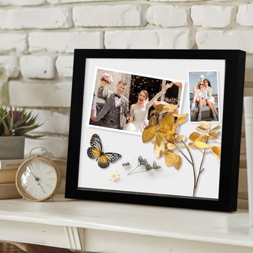Muzilife 8x10 Shadow Box 3D Picture Frames, Wood & Glass, 3 Pack, Black - color: 3pc 8x10-black